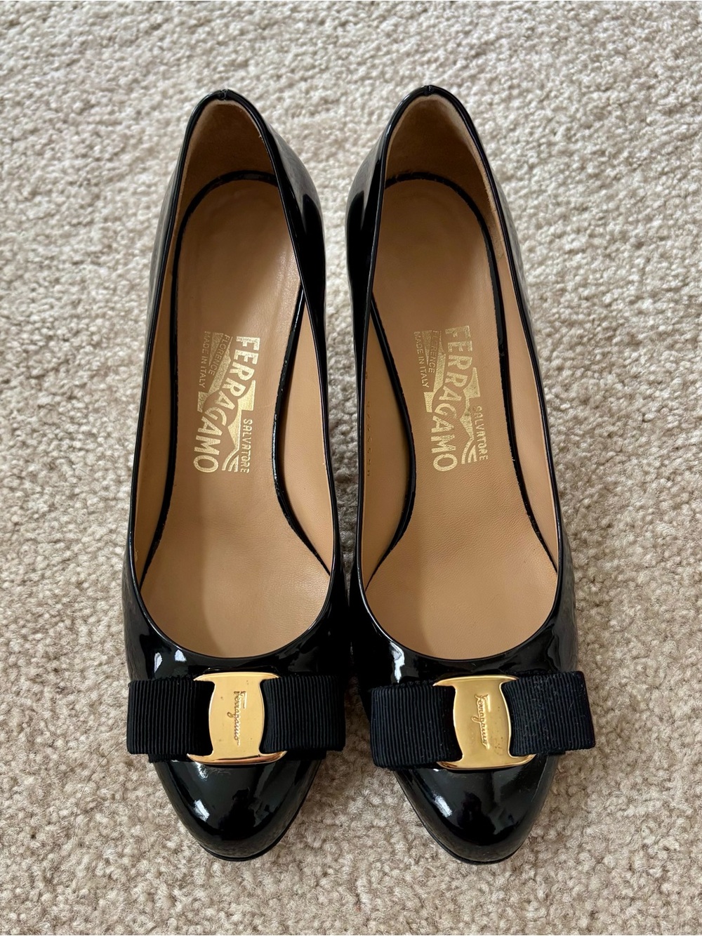 Salvatore Ferragamo Pimpa Patent Leather Pumps
